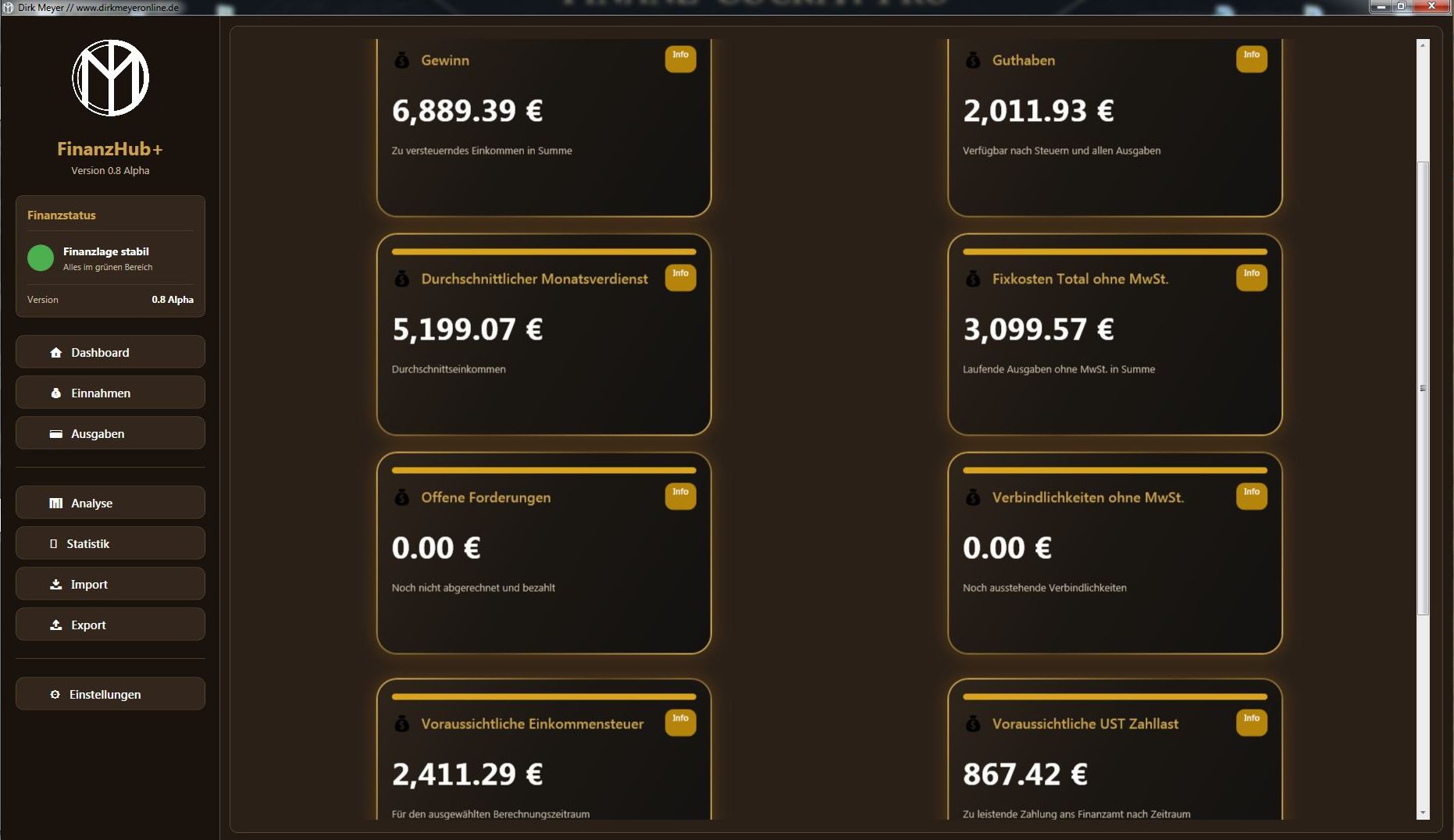 FinanzHub+ Finanzanalyse